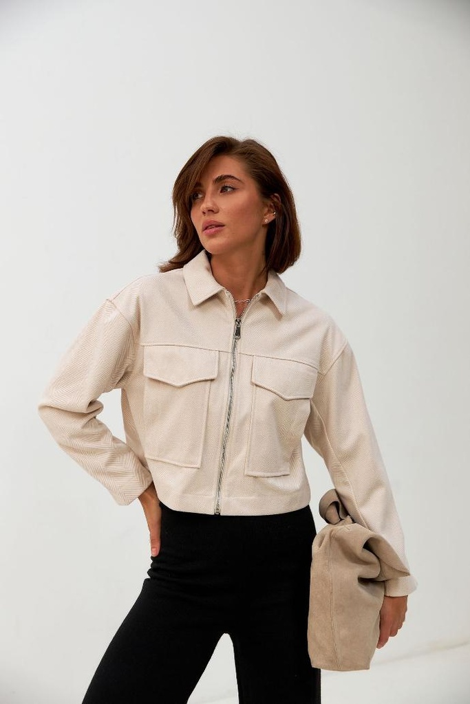 Cămașă „GLORIA-2” cropped costum casual