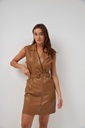Mini eco-leather dress with a zip