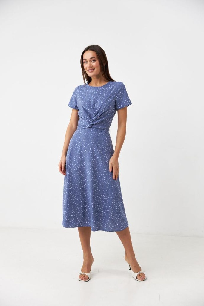 Dress with twist and short sleeves