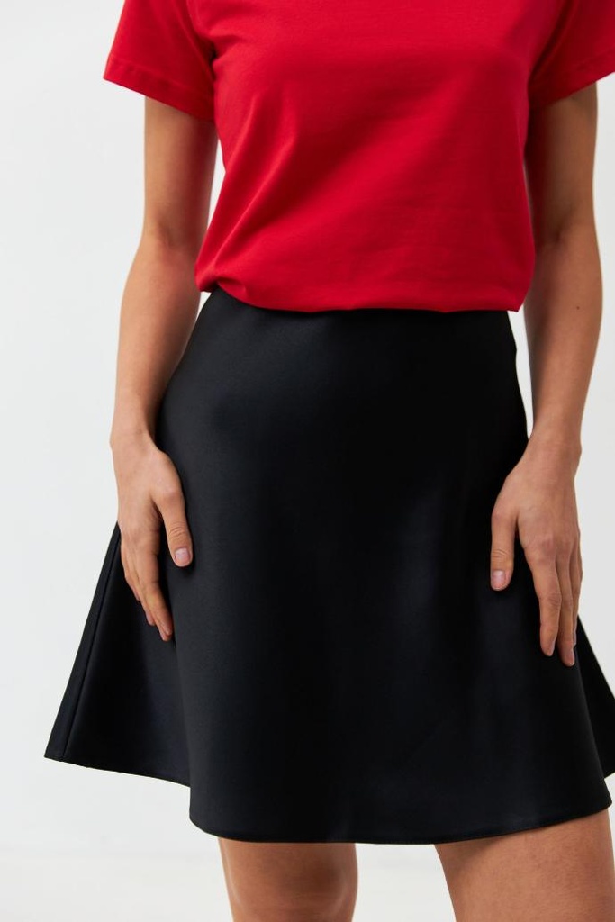 Satin mini skirt