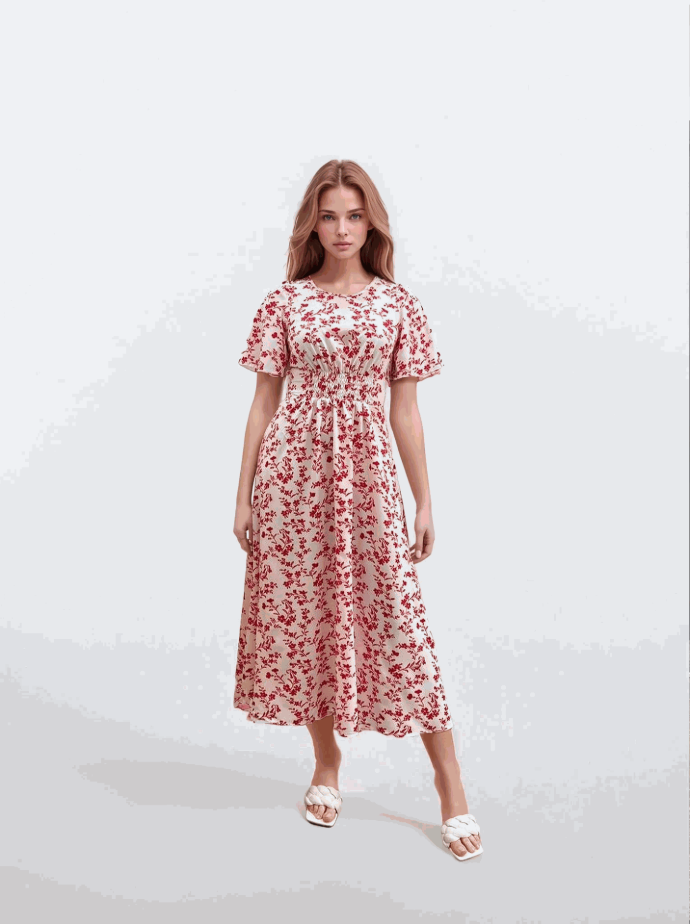 Dress with an elastic band