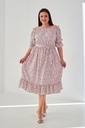Dress with cord and frills