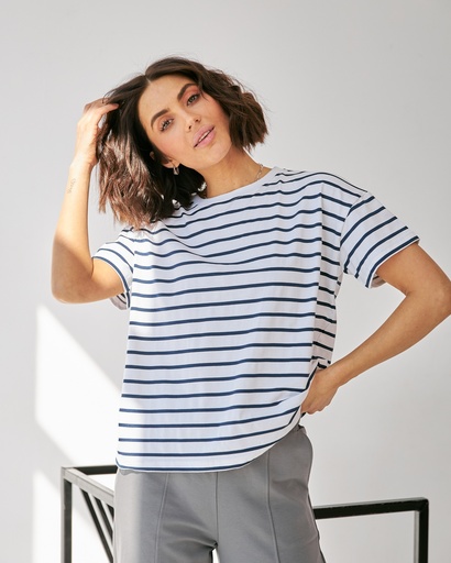 Tricou oversize cu dungi 