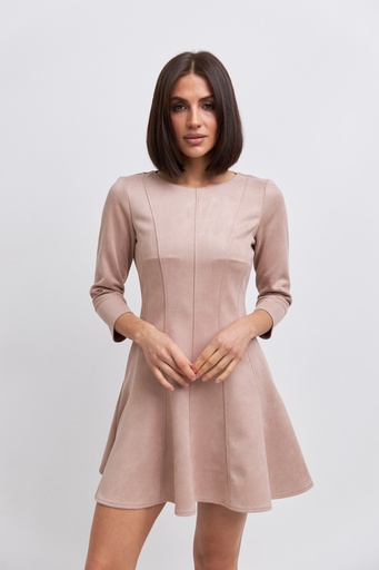 Mini dress with decorative seams