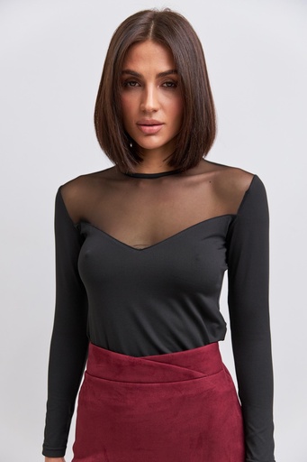 Bluză combinată plasă