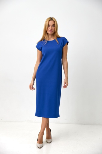 Straight dress made of rib with slits