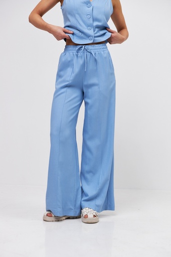 Linen trousers with an elastic waistband