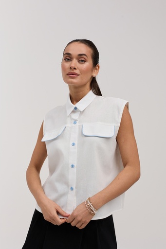  Shirt with flaps and piping