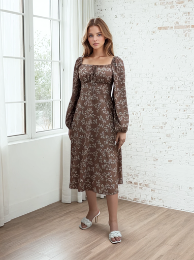 Сукня мідаксі з квадратною горловиною