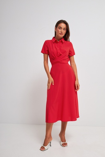 Сукня з перекрутом з коротким рукавом