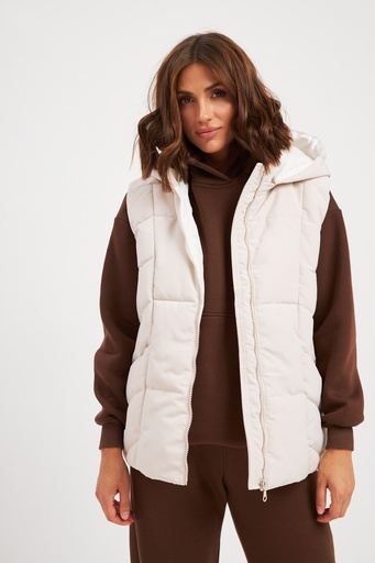 Жилет с капюшоном стежка "ромб"